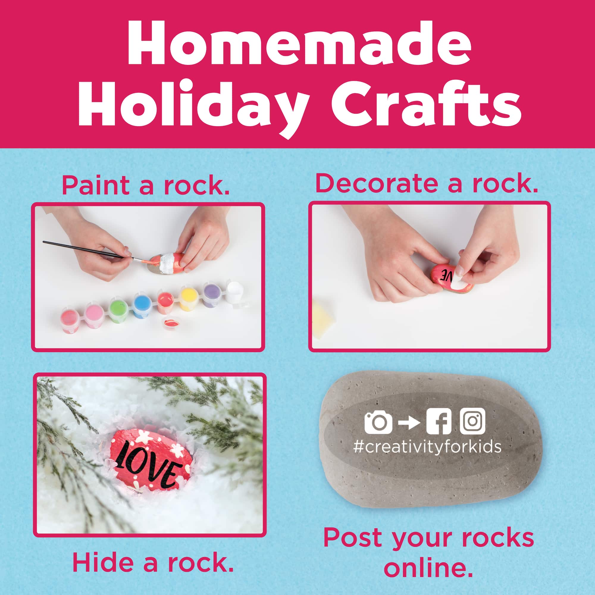 Creativity for Kids® Holiday Hide & Seek Rock Painting Kit